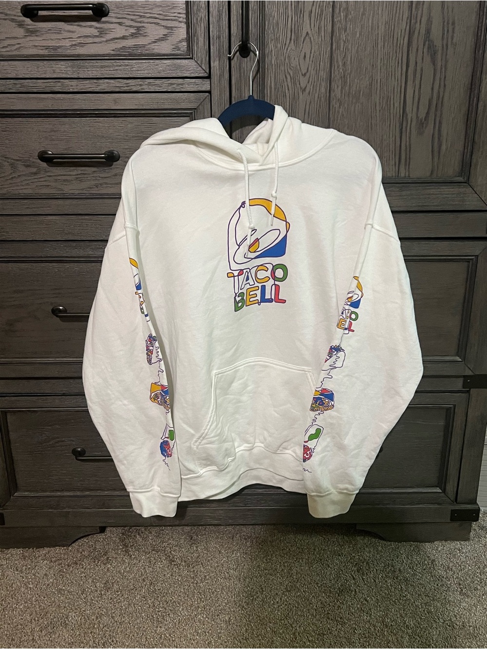 Taco Bell Logo White Pullover Hoodie